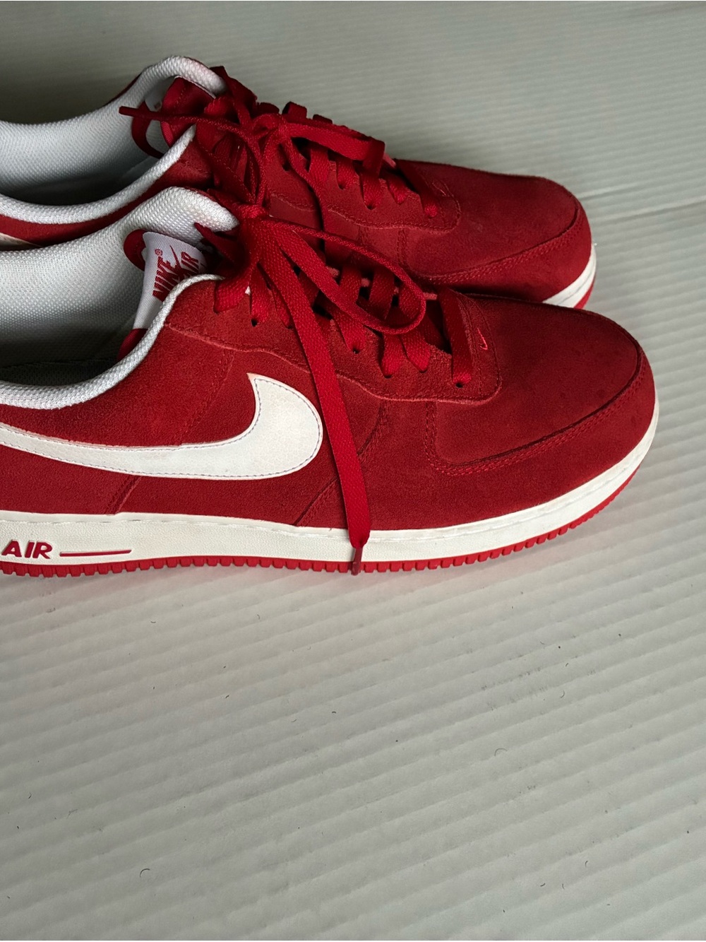 Nike Red and White Low-Top Athletic Sneakers